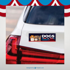 2024 Dogs For Harris Walz Car Magnet