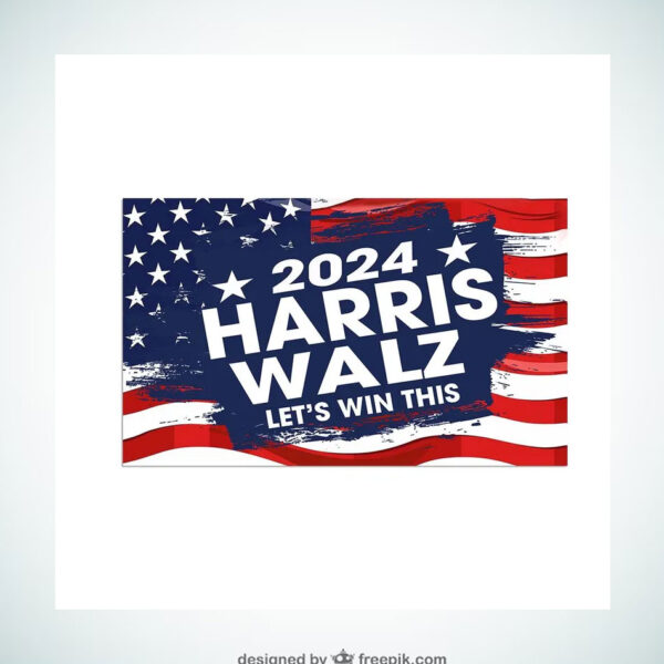 2024 Harri Walz Let's Win This Sticker