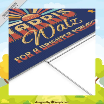 2024 Harris Walz For A Brighter Tomorrow Yard Sign