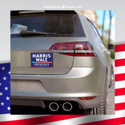 2024 Harris Walz Obviously Car Magnet
