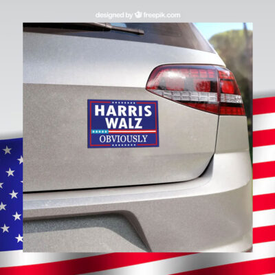 2024 Harris Walz Obviously Car Magnet