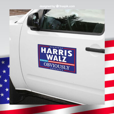 2024 Harris Walz Obviously Car Magnet
