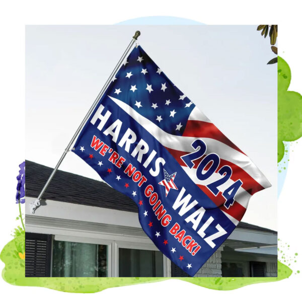 2024 Harris Walz We're Not Going Back Flag