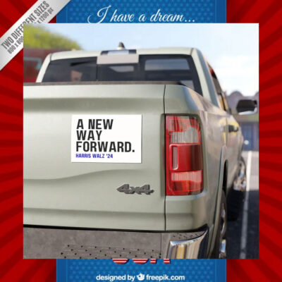 A New Way Forward Kamala Harris Walz 24 Car Magnet