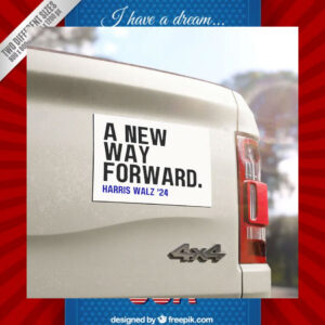 A New Way Forward Kamala Harris Walz 24 Car Magnet