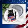 Black Cat Library Workers For Harris Bans Off Our Books Button Pin