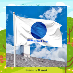 Blue Dot Harris Walz House Flag