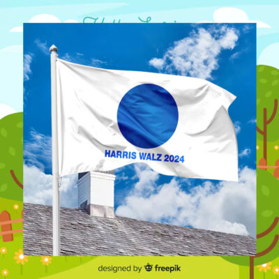 Blue Dot Harris Walz House Flag
