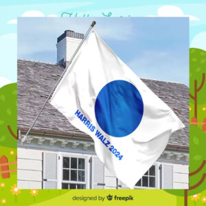 Blue Dot Harris Walz House Flag