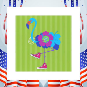 Blue Flamingo Harris Walz Bumper Car Magnet