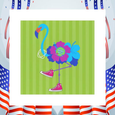 Blue Flamingo Harris Walz Bumper Car Magnet