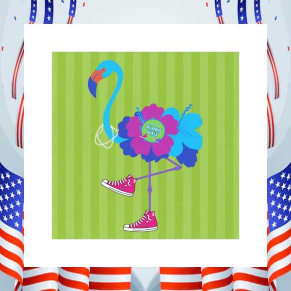 Blue Flamingo Harris Walz Bumper Car Magnet