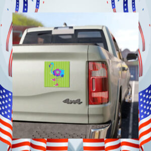 Blue Flamingo Harris Walz Bumper Car Magnet