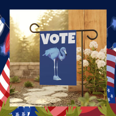 Blue Flamingo Vote Banner for Kamala Harris Flag