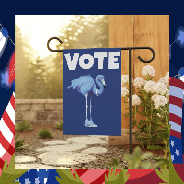 Blue Flamingo Vote Banner for Kamala Harris Flag