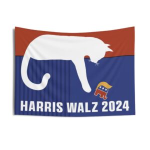 Cat Kamala Harris Coroplast Harris Walz Indoor Wall Tapestries