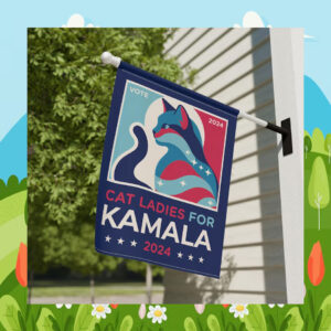 Cat Ladies For Kamala Harris 2024 Flag