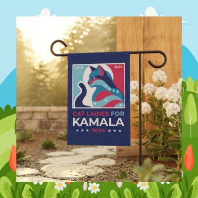 Cat Ladies For Kamala Harris 2024 Flag