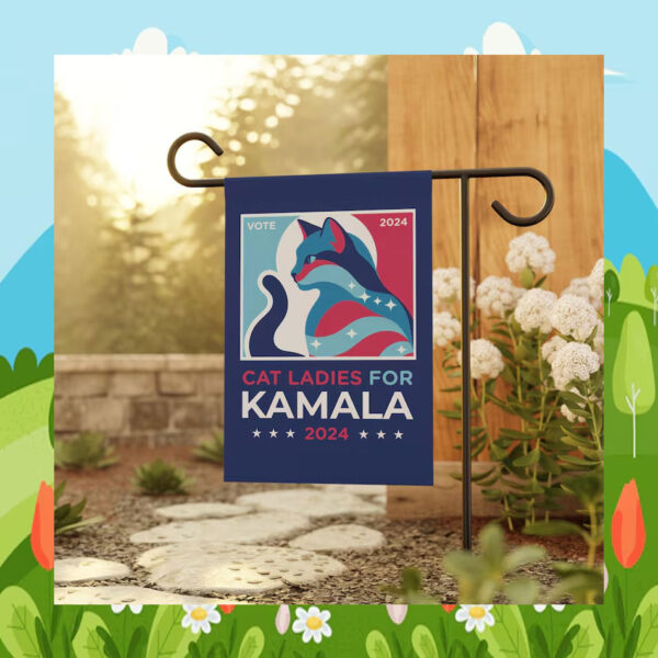 Cat Ladies For Kamala Harris 2024 Flag