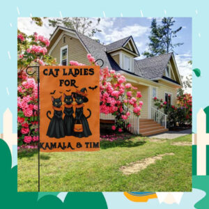 Cat Ladies For Kamala & Tim Halloween Flag