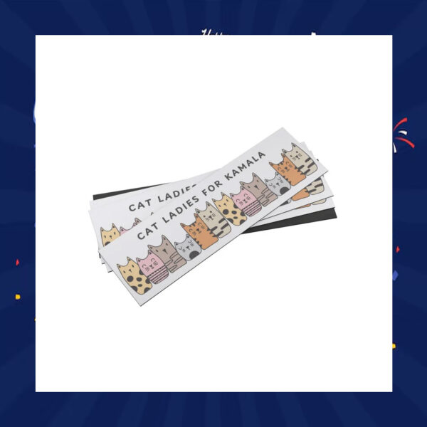 Cat Ladies for Kamala Magnetic Bumper Sticker