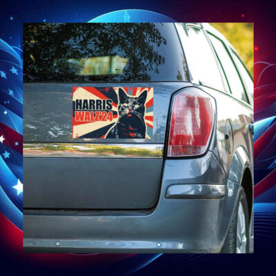 Cat Lady Harris Walz 24 Car Magnet