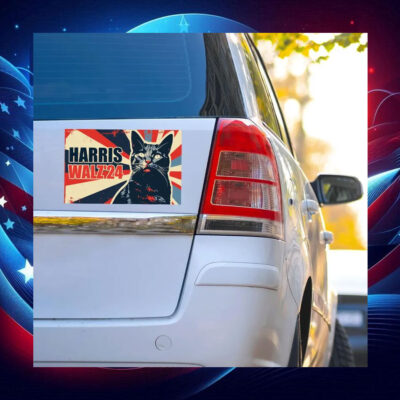 Cat Lady Harris Walz 24 Car Magnet