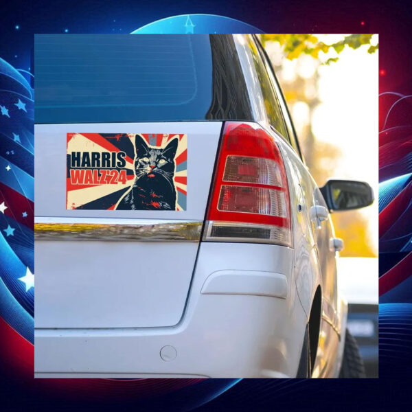 Cat Lady Harris Walz 24 Car Magnet