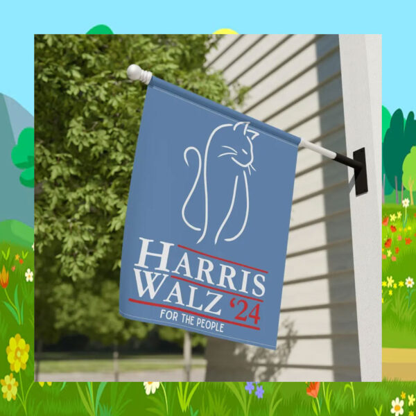 Cat Lady Harris Walz '24 For The People Garden And House Flag