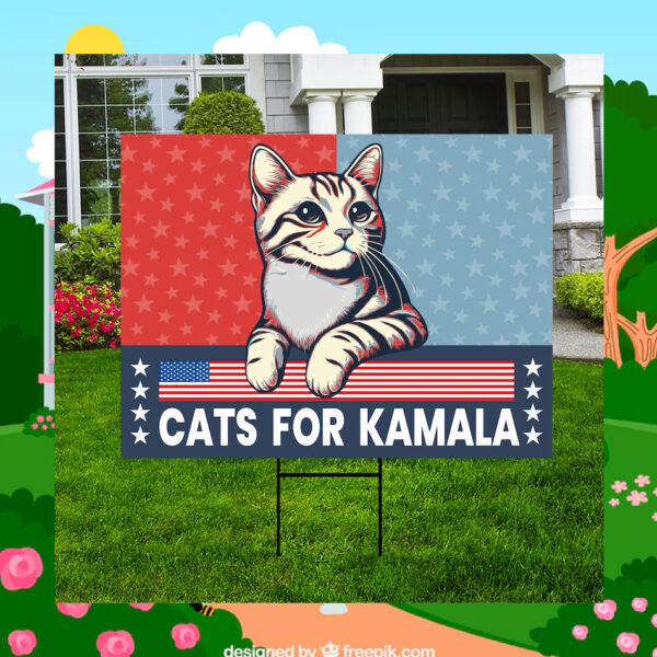 Cats For Kamala Harris Yard Signs
