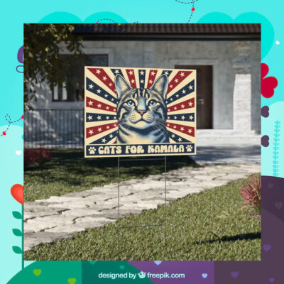 Cats Ladies For Kamala Yard Sign