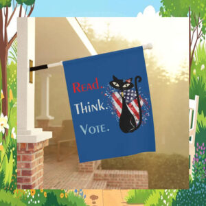 Cats Read Think Vote Kamala Flag