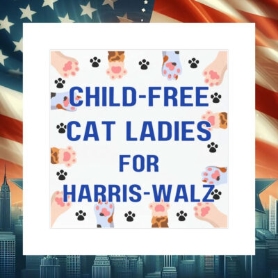 Child Free Cat Ladies for Kamala Harris Walz Car Magnet