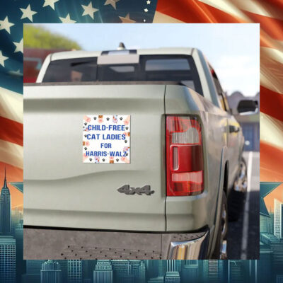 Child Free Cat Ladies for Kamala Harris Walz Car Magnet