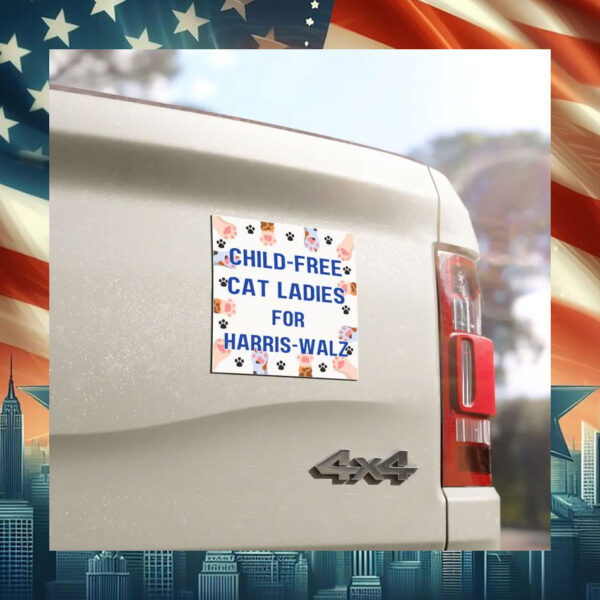 Child Free Cat Ladies for Kamala Harris Walz Car Magnet