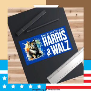 Childless Cat Lady Harris & Walz Sticker