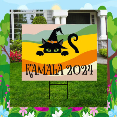 Childless Cat Lady Kamala 2024 Halloween Yard Signs