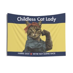 Childless Cat Lady Kamala Harris Indoor Wall Tapestry