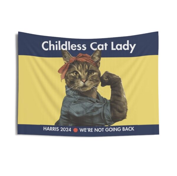 Childless Cat Lady Kamala Harris Indoor Wall Tapestry