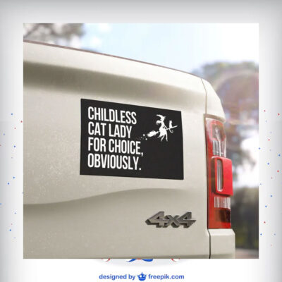 Childless Cat lady Kamala For Choice, Obviously Halloween Car Magnet
