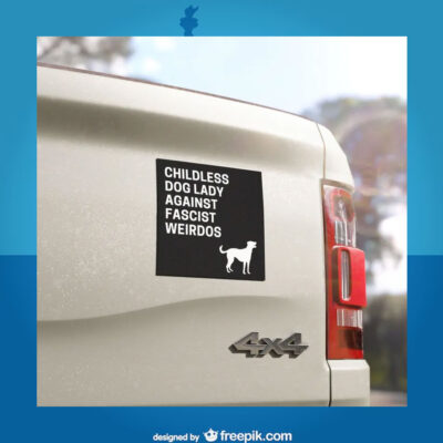 Childless Dog Lady Against Fascist Weirdos Car Magnet