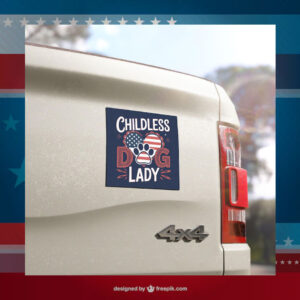 Childless Dog Lady For Kamala Car Magnet