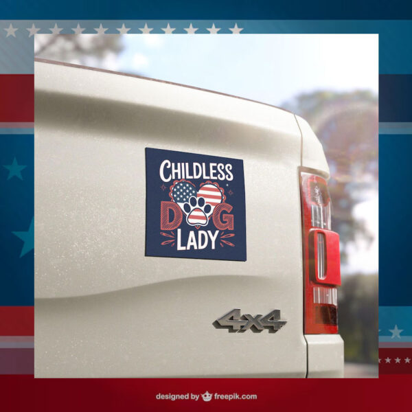 Childless Dog Lady For Kamala Car Magnet