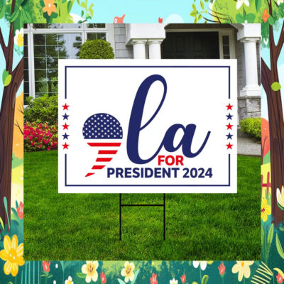 Comma La Kamala Harris President Yard Sign