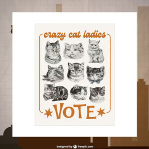 Crazy Cat Ladies Vote Kamala Harris 2024 Poster