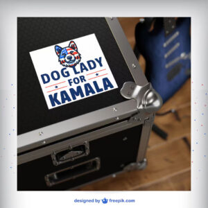 Dog Lady for Kamala Square Stickers
