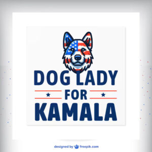 Dog Lady for Kamala Square Stickers