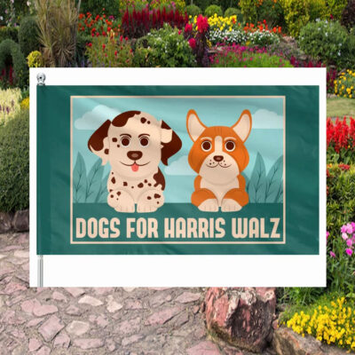 Dogs For Kamala Harris Walz Flag