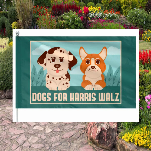 Dogs For Kamala Harris Walz Flag