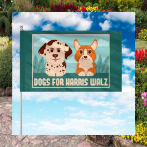 Dogs For Kamala Harris Walz Flag